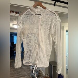 White Mesh Swim Cover Set